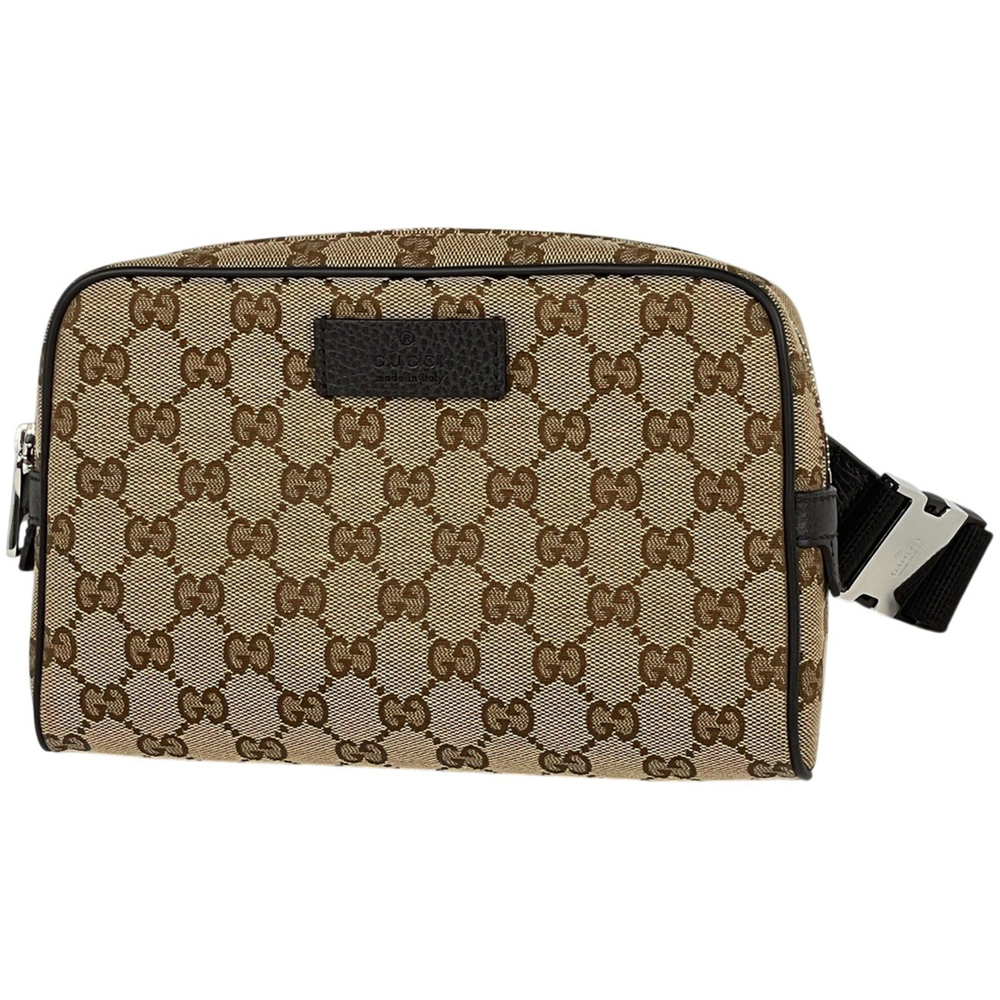 Gucci GUCCI Body Bag GG Pattern Waist Canvas Brown 449174 Women's